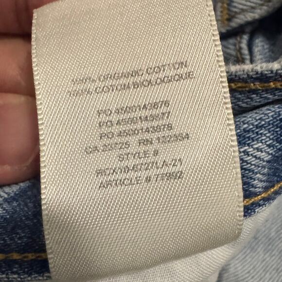 Denim Forum Joni High Rise Loose Jeans Size 25 Distressed Button Fly Aritzia - Picture 6 of 9